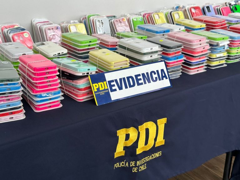 PDI de Valdivia incautó más de 600 carcazas de teléfonos celulares por delito de propiedad industrial