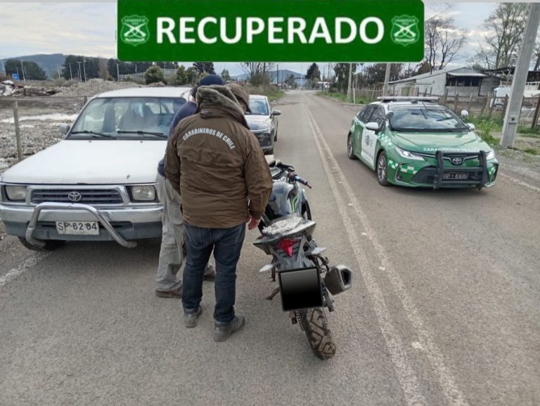 Menor de 15 años fue detenido por el delito de receptación de motocicleta robada