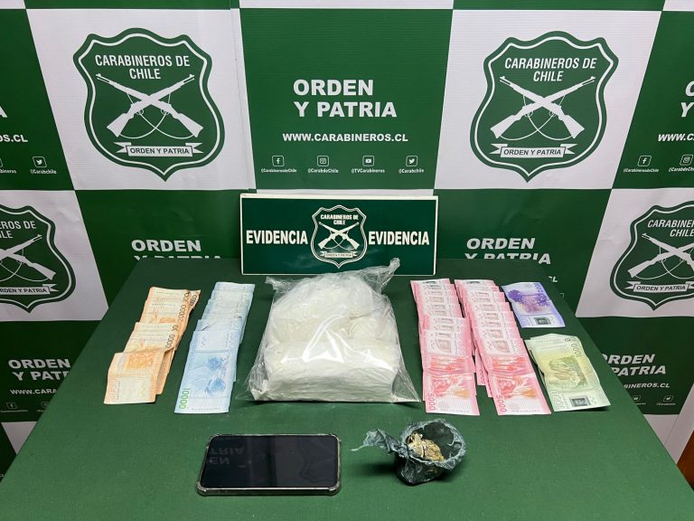 Carabineros incauta más de un kilo de cocaína