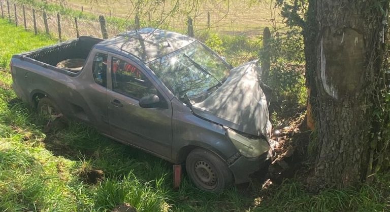 conductor perdió el control del vehículo y chocó contra un árbol