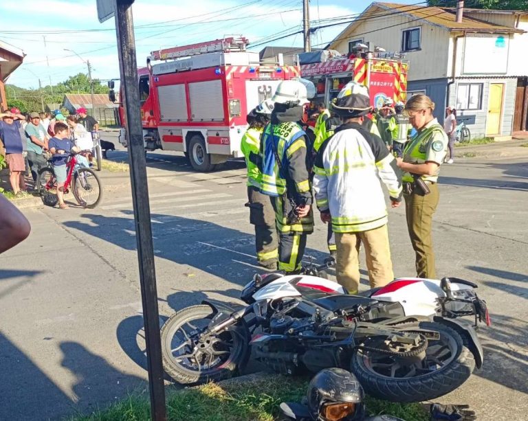 Fallece joven motociclista involucrado en accidente de tránsito en Paillaco