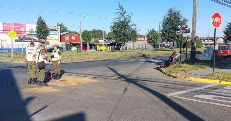 Motociclista pierde una pierna tras colisión con automóvil en Osorno