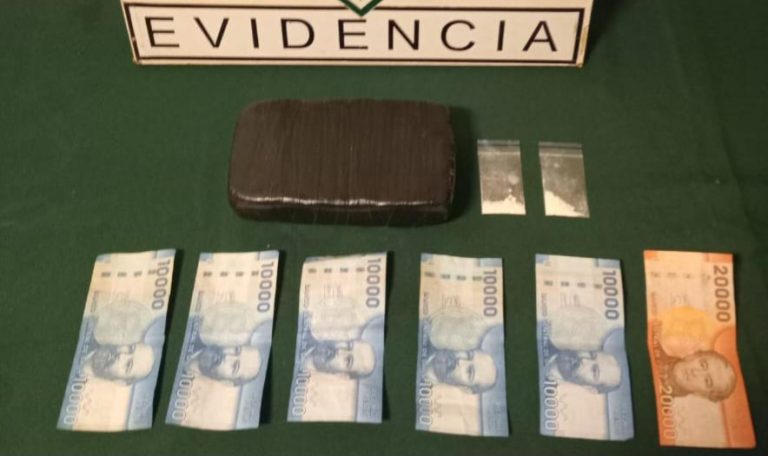 Carabineros de Valdivia detiene a motorista por tráfico de drogas tras control vehicular
