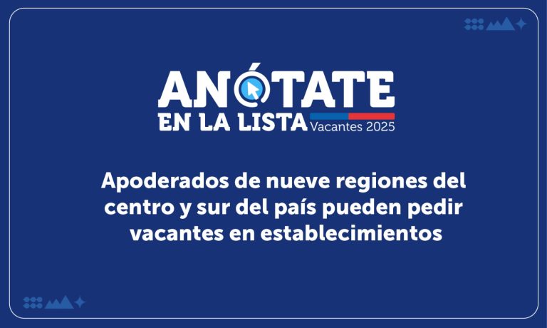 Apoderados podrán solicitar vacantes en los establecimientos
