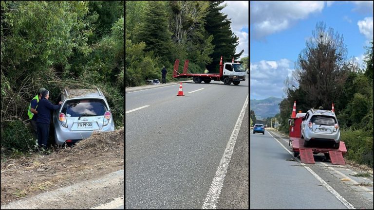 Falla en la dirección de vehículo provocó accidente en ruta que une Paillaco con Valdivia