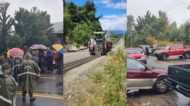 Tras movilización y mediación del Municipio Vialidad inició trabajos en la ruta Caunahue-Futrono