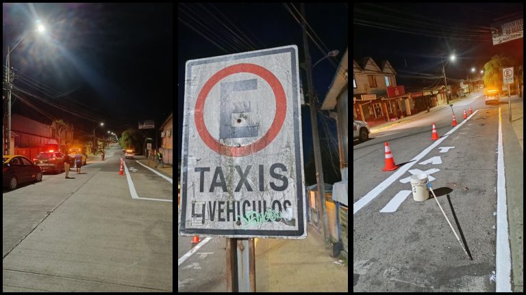 Dos detenidos por realizar demarcaciones ilegales en estacionamiento de taxis en Paillaco