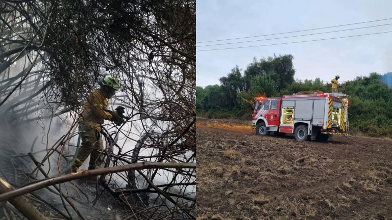 Bomberos de La Unión controlan incendio de matorrales en el sector Casas Azules