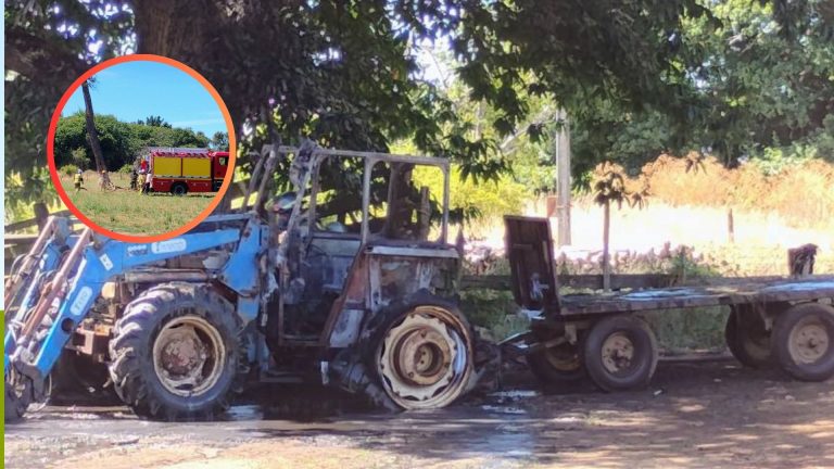 Bomberos de Río Bueno controlan fuego en maquinaria agrícola en la localidad de Nalcahue