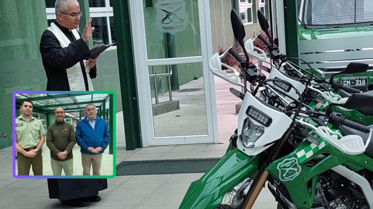 Presentan y bendicen nuevas motocicletas y cuartel móvil para Carabineros de La Unión