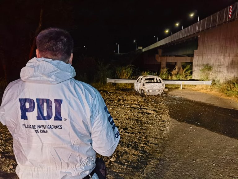 Hallan restos calcinados tras incendio de vehículo en Valdivia: PDI investiga posible suicidio