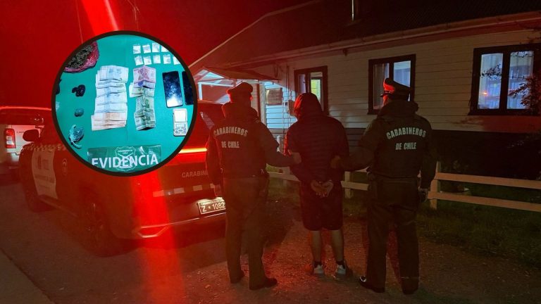 Carabineros detiene a sujeto por microtráfico en Río Bueno tras intento de fuga