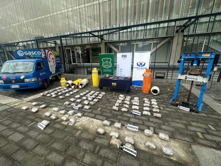 Incautan 58 kilos de drogas que eran trasladados en cilindros de gas, red de tráfico operaba entre O’Higgins y Los Ríos