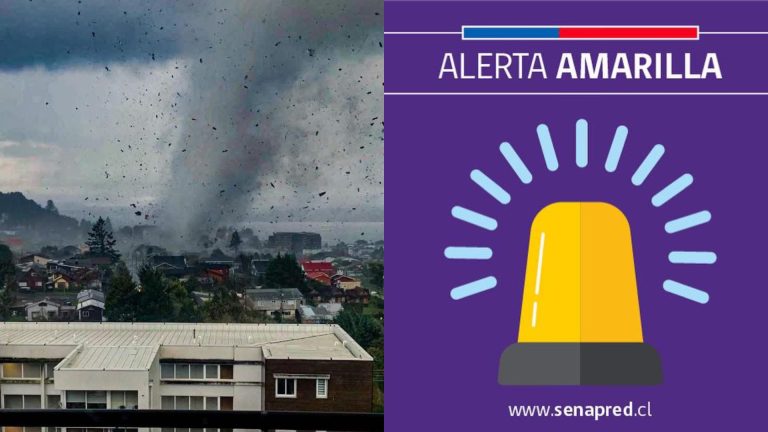 Confirman Alerta Amarilla en Los Ríos por riesgo de tornados y trombas marinas