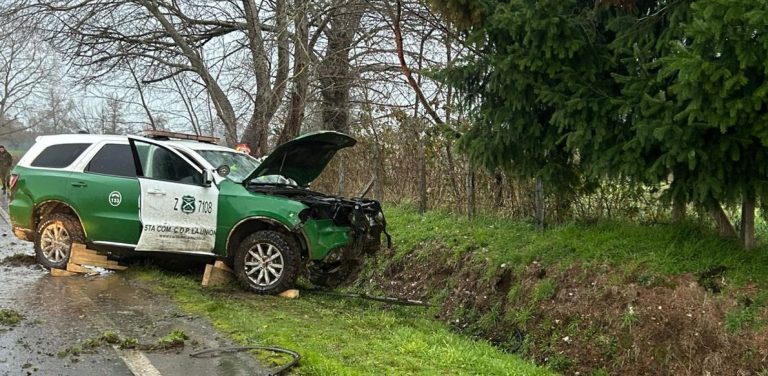 Patrulla de Carabineros de La Unión sufre accidente en San Pablo