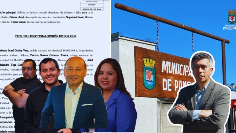 Alcalde Rodrigo Valdivia y tres concejales de Panguipulli denuncian a exalcalde Pedro Burgos ante el TER