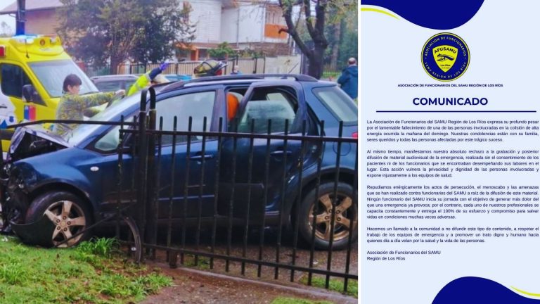 AFUSAMU Los Ríos condena difusión de video de accidente fatal y exige respeto a la dignidad de víctimas y rescatistas