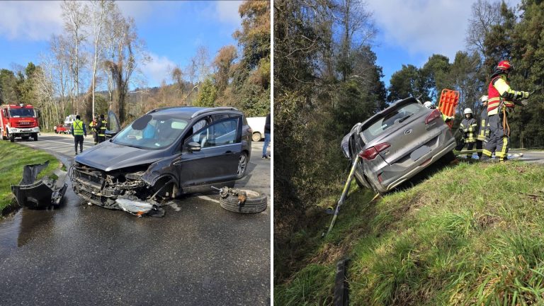 Dos vehículos chocaron esta mañana en la ruta que conecta Paillaco y Valdivia