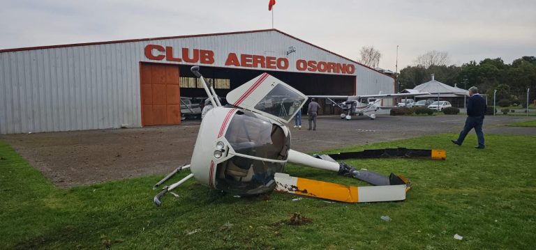 Helicóptero se precipita en club aéreo de Osorno sin dejar personas lesionadas