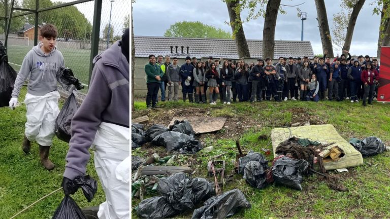 Estudiantes del Liceo Adolfo Matthei e Industrial de Osorno participaron en jornada de limpieza del río Damas