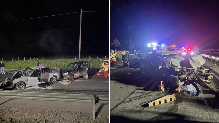 Dos lesionados deja choque de alta energía en la Ruta 5 Sur