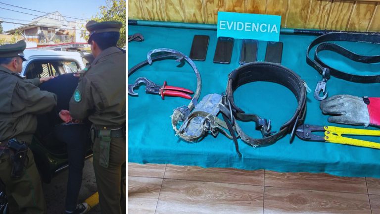 Detienen a hombre en Paillaco por portar implementos para intervenir infraestructura eléctrica