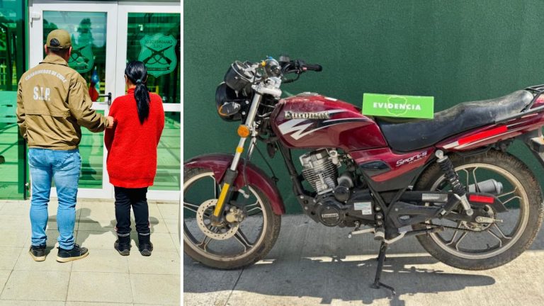 Detienen a una mujer en La Unión por receptación de motocicleta con encargo por robo