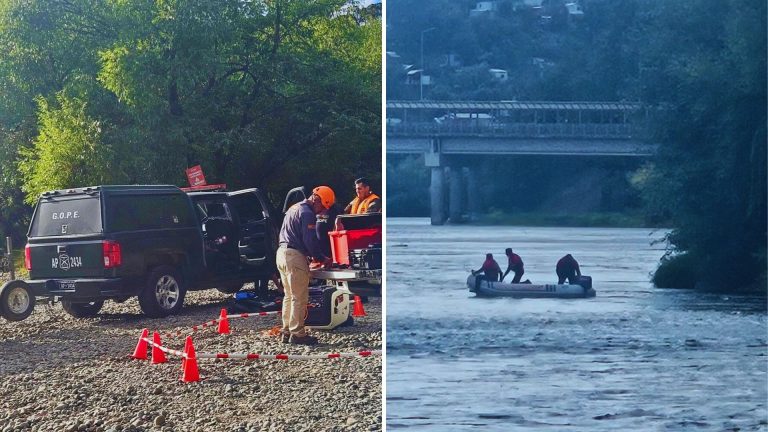 Amplio operativo de búsqueda por persona desaparecida en el río Rahue de Osorno