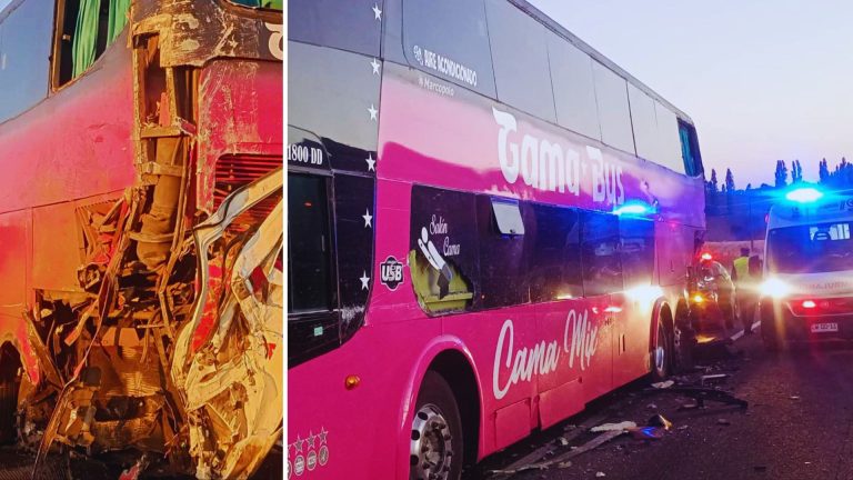 Colisión entre camión y bus en la Ruta 5 Sur deja dos lesionados en San Pablo