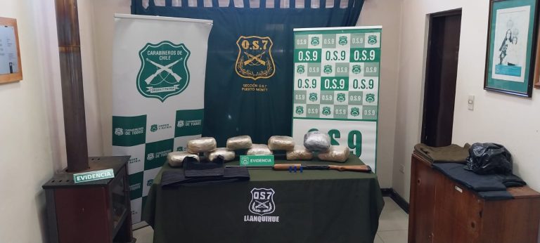Operativo policial por asesinato destapa cargamento de 9 kilos de marihuana en Valdivia