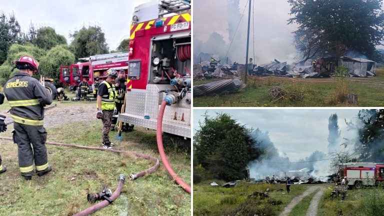Voraz incendio consumió por completo vivienda en la localidad de Crucero en Río Bueno
